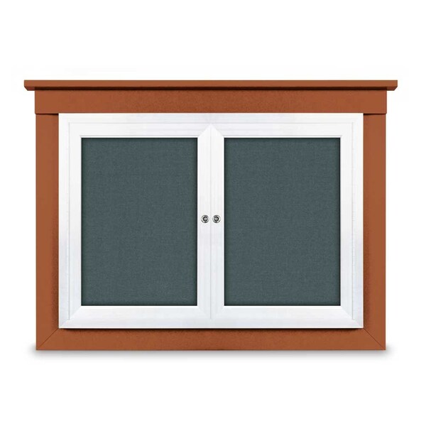 24"x36" 1-Door Enclosed Letterboard, Grey Felt/Lt Oak